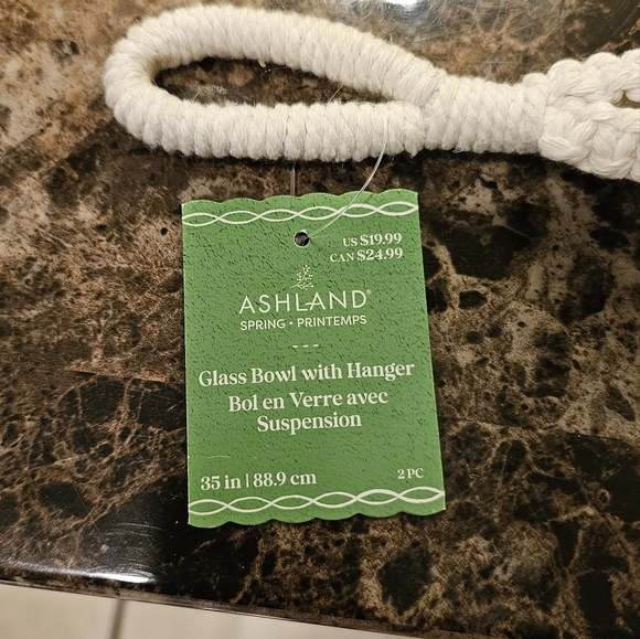 Ashland macrame glass bowl or potted plant hanger - Picture 9 of 10